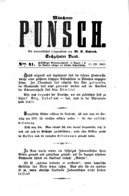 Münchener Punsch Sonntag 11. Oktober 1863