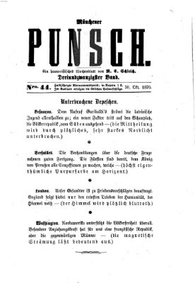 Münchener Punsch Sonntag 30. Oktober 1870