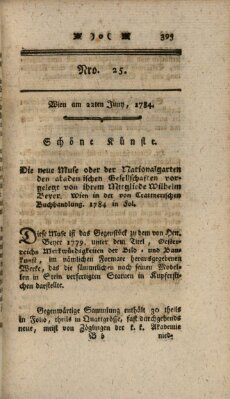 K.K. allerg. privil. Realzeitung der Wissenschaften und Künste Dienstag 22. Juni 1784