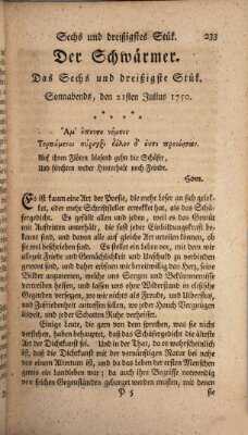 Der Schwärmer oder Herumstreifer (The rambler) Dienstag 21. Juli 1750
