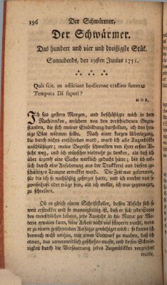 Der Schwärmer oder Herumstreifer (The rambler) Dienstag 29. Juni 1751