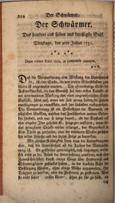Der Schwärmer oder Herumstreifer (The rambler) Freitag 9. Juli 1751