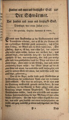 Der Schwärmer oder Herumstreifer (The rambler) Freitag 16. Juli 1751