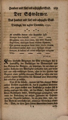 Der Schwärmer oder Herumstreifer (The rambler) Freitag 24. Dezember 1751