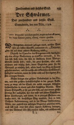 Der Schwärmer oder Herumstreifer (The rambler) Dienstag 7. März 1752