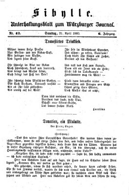 Sibylle (Würzburger Journal) Samstag 21. April 1860