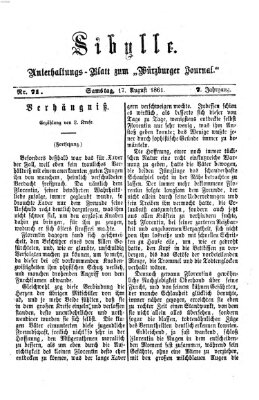 Sibylle (Würzburger Journal) Samstag 17. August 1861