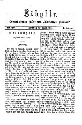 Sibylle (Würzburger Journal) Dienstag 20. August 1861