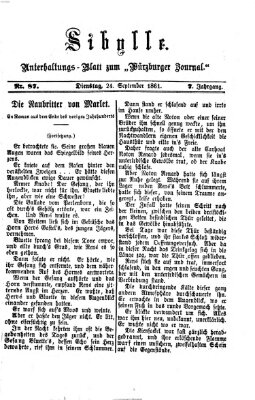 Sibylle (Würzburger Journal) Dienstag 24. September 1861