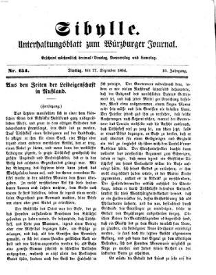 Sibylle (Würzburger Journal) Dienstag 27. Dezember 1864