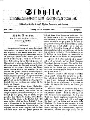 Sibylle (Würzburger Journal) Dienstag 28. November 1865