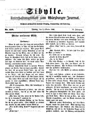 Sibylle (Würzburger Journal) Dienstag 2. Oktober 1866