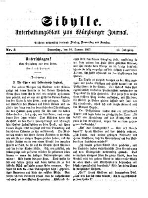 Sibylle (Würzburger Journal) Donnerstag 10. Januar 1867