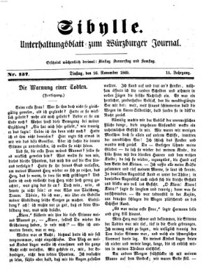 Sibylle (Würzburger Journal) Dienstag 16. November 1869