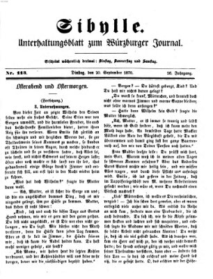Sibylle (Würzburger Journal) Dienstag 20. September 1870