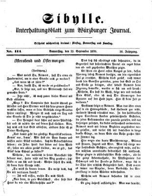 Sibylle (Würzburger Journal) Donnerstag 22. September 1870
