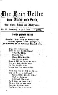 Stadtfraubas Donnerstag 5. Juli 1866