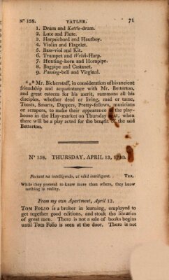 The tatler Sonntag 13. April 1710