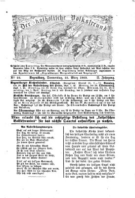 Der katholische Volksfreund Donnerstag 25. März 1869