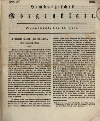 Hamburgisches Morgenblatt Samstag 13. Juli 1816