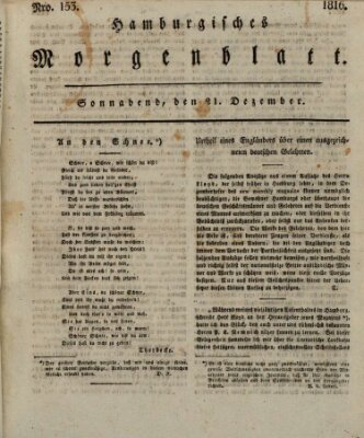 Hamburgisches Morgenblatt Samstag 21. Dezember 1816