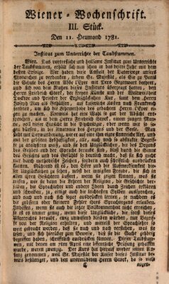Die Wiener Wochenschrift Mittwoch 11. Juli 1781