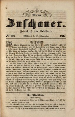 Wiener Zuschauer Mittwoch 15. September 1847