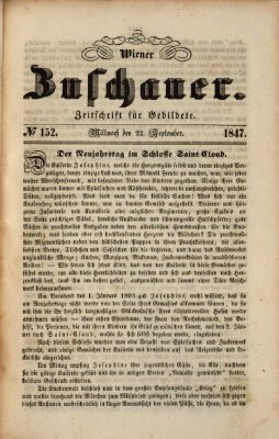 Wiener Zuschauer Mittwoch 22. September 1847