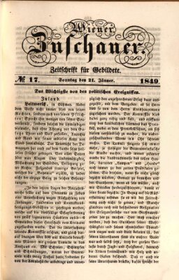 Wiener Zuschauer Sonntag 21. Januar 1849