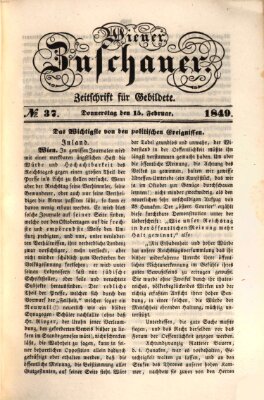 Wiener Zuschauer Donnerstag 15. Februar 1849