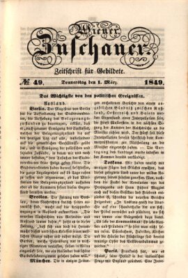 Wiener Zuschauer Donnerstag 1. März 1849