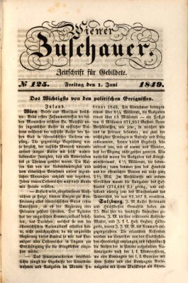 Wiener Zuschauer Freitag 1. Juni 1849