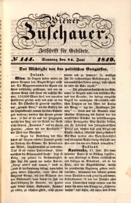 Wiener Zuschauer Sonntag 24. Juni 1849