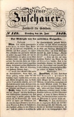 Wiener Zuschauer Samstag 30. Juni 1849