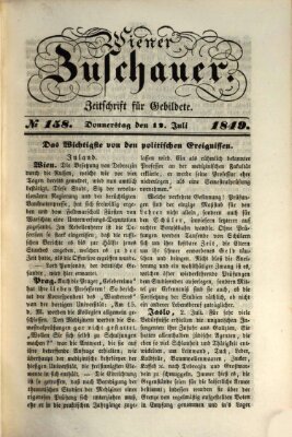 Wiener Zuschauer Donnerstag 12. Juli 1849