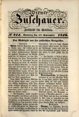 Wiener Zuschauer Montag 17. September 1849