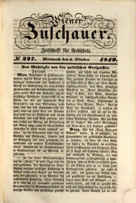 Wiener Zuschauer Mittwoch 3. Oktober 1849