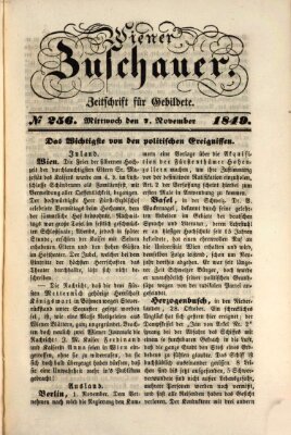 Wiener Zuschauer Mittwoch 7. November 1849