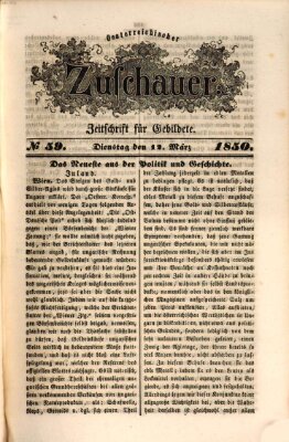 Österreichischer Zuschauer (Wiener Zuschauer) Dienstag 12. März 1850