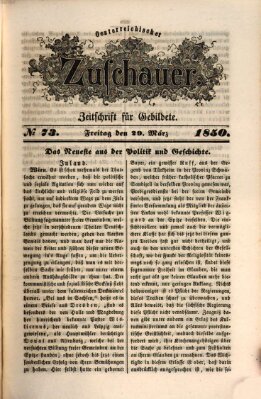 Österreichischer Zuschauer (Wiener Zuschauer) Freitag 29. März 1850