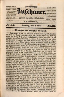 Österreichischer Zuschauer (Wiener Zuschauer) Samstag 4. Mai 1850