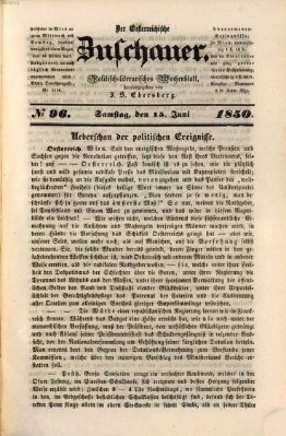 Österreichischer Zuschauer (Wiener Zuschauer) Samstag 15. Juni 1850