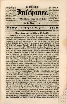 Österreichischer Zuschauer (Wiener Zuschauer) Samstag 29. Juni 1850