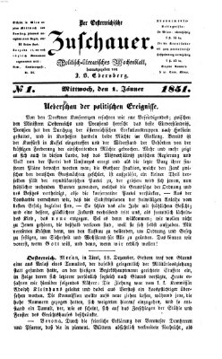 Österreichischer Zuschauer (Wiener Zuschauer) Mittwoch 1. Januar 1851