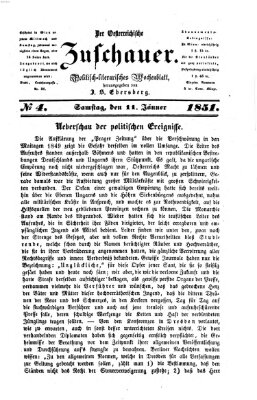 Österreichischer Zuschauer (Wiener Zuschauer) Samstag 11. Januar 1851