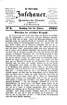 Österreichischer Zuschauer (Wiener Zuschauer) Samstag 25. Januar 1851
