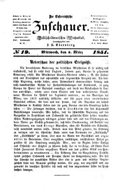 Österreichischer Zuschauer (Wiener Zuschauer) Mittwoch 5. März 1851