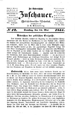 Österreichischer Zuschauer (Wiener Zuschauer) Samstag 24. Mai 1851