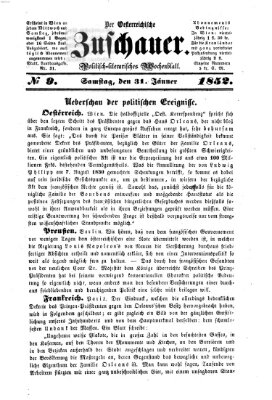 Österreichischer Zuschauer (Wiener Zuschauer) Samstag 31. Januar 1852
