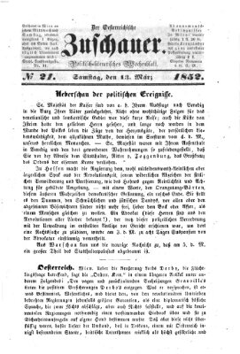 Österreichischer Zuschauer (Wiener Zuschauer) Samstag 13. März 1852